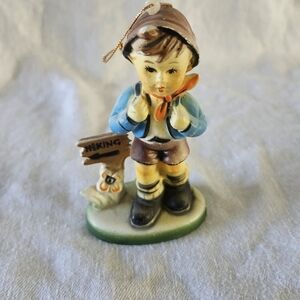 Vintage Kurt S Adler Hummel Reproduction Hiking Boy Ornament Plastic Hong Kong